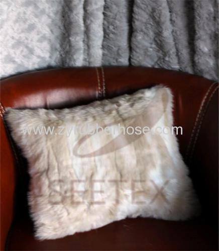 Blonde mink faux fur pillow