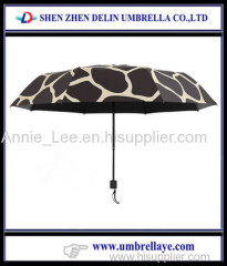 The giraffe grain character of umbrella interesting pringting 3 fold umbrella fold umbrella