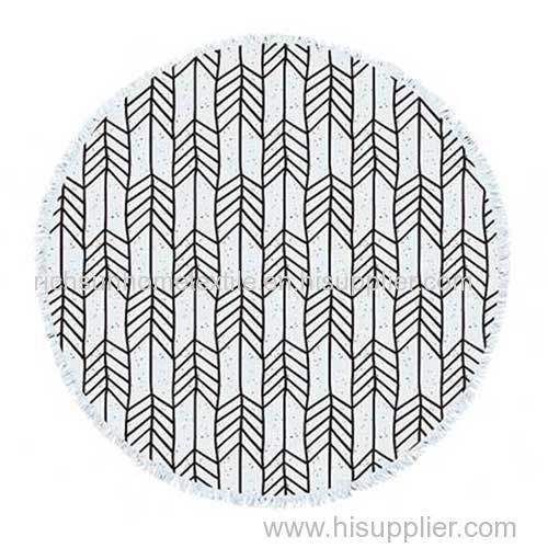 simple printed round beach towel