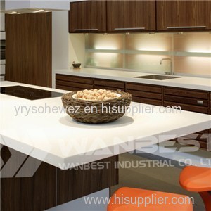 Solid Surface White Island Kitchen Counter