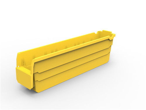 plastic storage bin used in warehouse