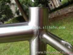 new design OEM titanium road bicycle frame with handing brush finished