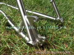 new design OEM titanium road bicycle frame with handing brush finished