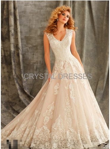 2016 Ball Gown Lace Beading Bridal Wedding Dresses