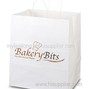 Customized Brute White Paper Shopping Bags