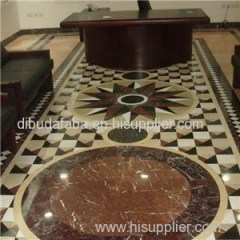 Waterjet White/Cream/Brown Marble Pattern For Floor Decoration