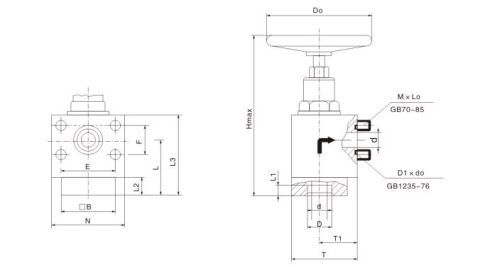 Stop valve with plate type right angle welded flange