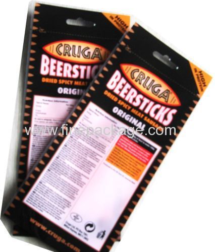 south Africa Chilli biltong stand up bags with zipper with Euro slot and tear notch