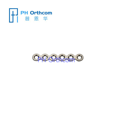 Placas de titanio de 0,6 mm 6 orificios sin puente para cirugía maxilofacial