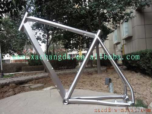 special design titanium road bike frame with handing brush finished