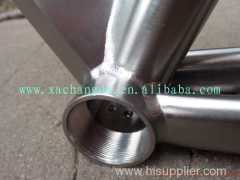 special design titanium road bike frame with handing brush finished