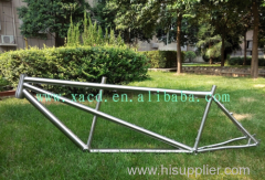 titanium tandem bike frame with handing brush finished