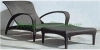 Patio outdoor rattan material lounge chair set