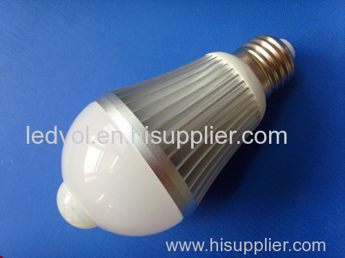 GT series b22 motion sensor led light bulb 7w with integrated cold forging heatsink of AL1070 pure aluminum