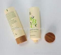 2015 hot sale plastic tube with bamboo cap