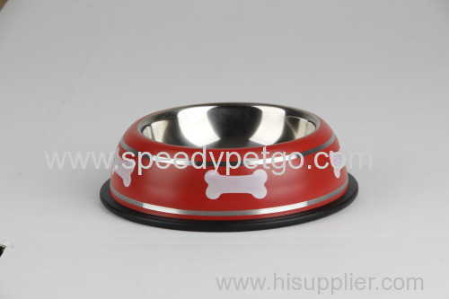 Red Color Small Size for Dog Stainless Steel Bowl