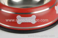 M Size Red Color Pet Dog stainless steel bowl