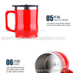 400ml coffee travel mug pleastic coffee mug with handle