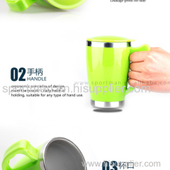 14oz Plastic Travel Mug cup keep warm with colorful handle and lid