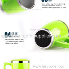 14oz Plastic Travel Mug cup keep warm with colorful handle and lid