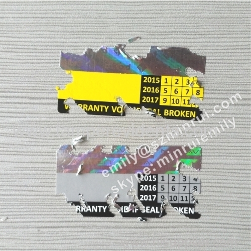 Security Destructible Eggshell Stickers Stamped With Hologram for Anti Counterfeit Use