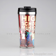 Plastic Changeable Insert Paper mug DIY Travel Mug with Photo insert