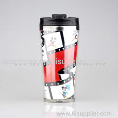 Plastic Changeable Insert Paper mug DIY Travel Mug with Photo insert