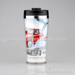 Plastic Changeable Insert Paper mug DIY Travel Mug with Photo insert