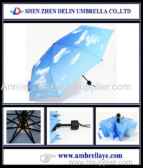 New blue sky manul 3 folding umbrella created fresh manul 3 folding umbrella 3 fold umbrella