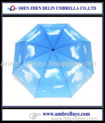 New blue sky manul 3 folding umbrella created fresh manul 3 folding umbrella 3 fold umbrella