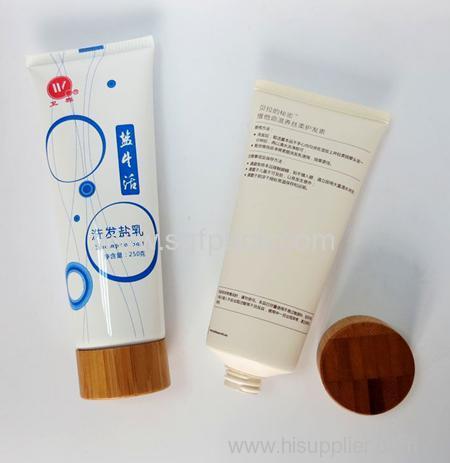 2015 hot sale plastic tube with bamboo cap