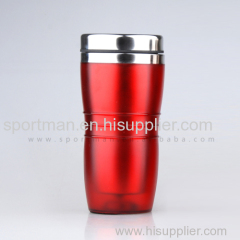 450ml Polished Plastic Out Stainless Steel Inner Travel Mug coffee thermo mug