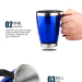16oz Plastic Double Walls Travel Mug plastic mug with handle