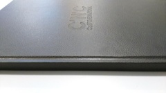 Blind embossed leather hardcover book printing