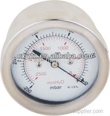 63mm Back St.St. Capsule Mbar Gas Pressure Gauge