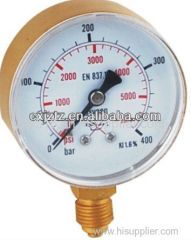 63mm Oxygen Pressure Gauge In Snap On Plastic Window