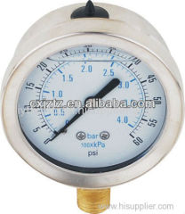 50mm 2.0" Bottom Silicone Oil Filled Pressure Gauge Bayonet Type