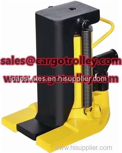 Hydraulic toe jack applications and instruction