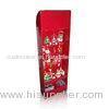 Red Color Cardboard Floor Display with hooks for Christmas gifts