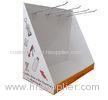 Glossy POS countertop cardboard display with 4 metal hooks for Tools