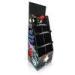 CMYK Printing Sturdy Cardboard Floor Display 4 shelves Free Standing