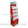 Food Cardboard Display Shelves Glossy Free Standing for promotion