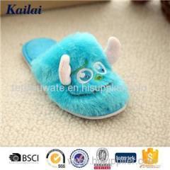 PV Plush Embroidery Big Head Slipper