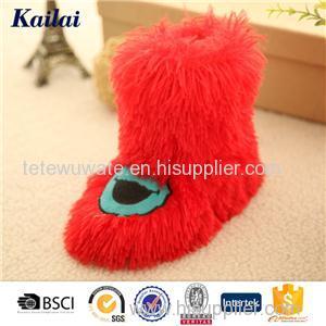 Embroider Pv Plush Child Shoes