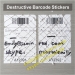 Tamper Evident Self Destructive Barcode Labels with Serial Numbers