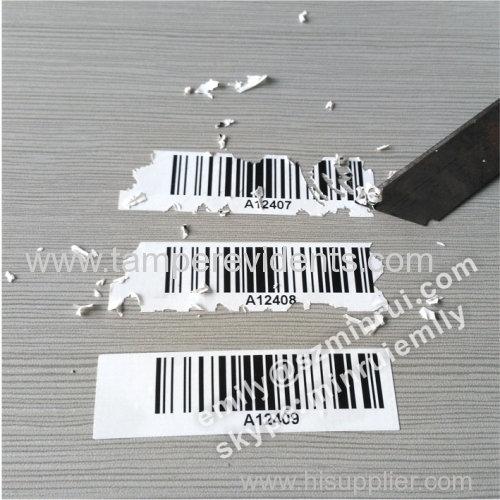 Security Destructible Barcode Labels