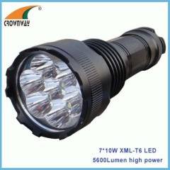 7*10W Cree LED rechargeable 18650 hand torches heavy duty aluminum material 5600Lumen high power work repairing light