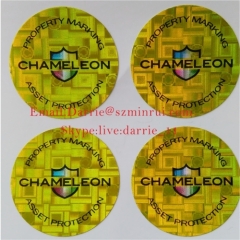 Nice hologram destructible label from China customed glossy hologram sunshine warranty screw label for Logo label