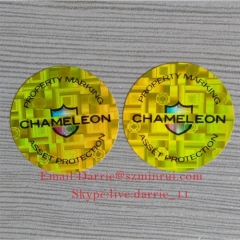 Nice hologram destructible label from China customed glossy hologram sunshine warranty screw label for Logo label