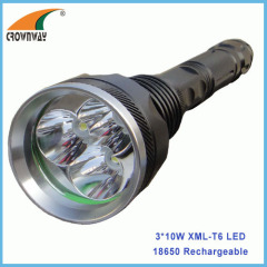 2400Lumen high power 10W XML Cree LED Flashlight 18650 rechargeable lantern portable emergency light repairing lamps